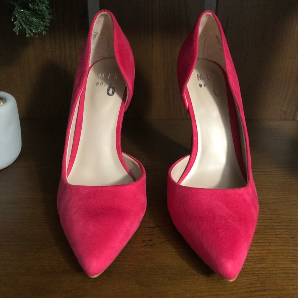 Mix No. 6 Hot Pink Faux Suede Stilettos 4” Heel Size 6.5 NWOB - Picture 9 of 9